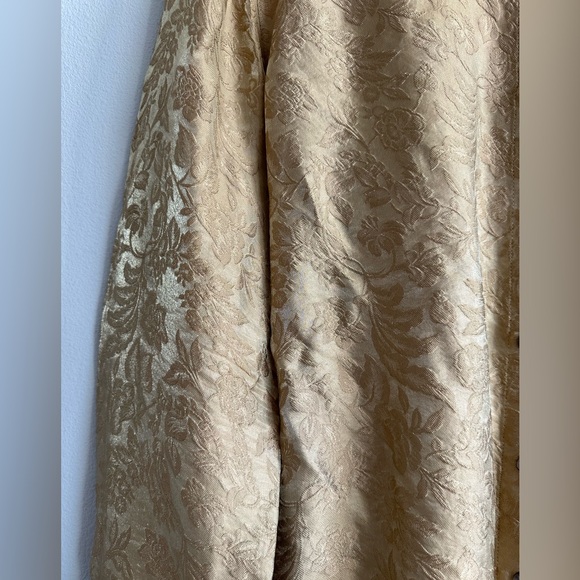 Vintage Liz Claiborne Gold Jacquard Floral Sheer Button Down Shirt 90s Size 14 - Picture 3 of 9